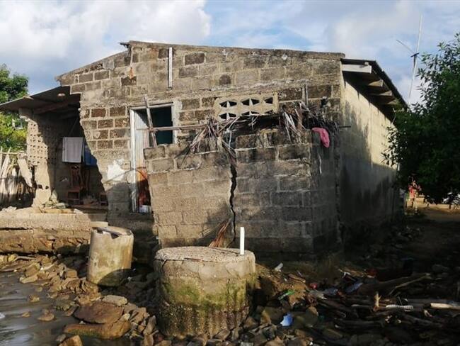 Erosión costera arrasó con 22 viviendas y cementerio de Bahía Rada, Moñitos. Foto: Suministrada