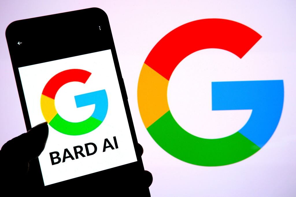 Bard, inteligencia artificial de Google. Foto: Ilustración de Avishek Das/SOPA Images/LightRocket via Getty Images.
