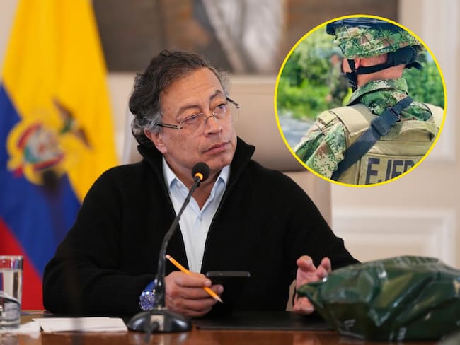 Gustavo Petro y Ejército. Fotos: Presidencia y Getty Images.