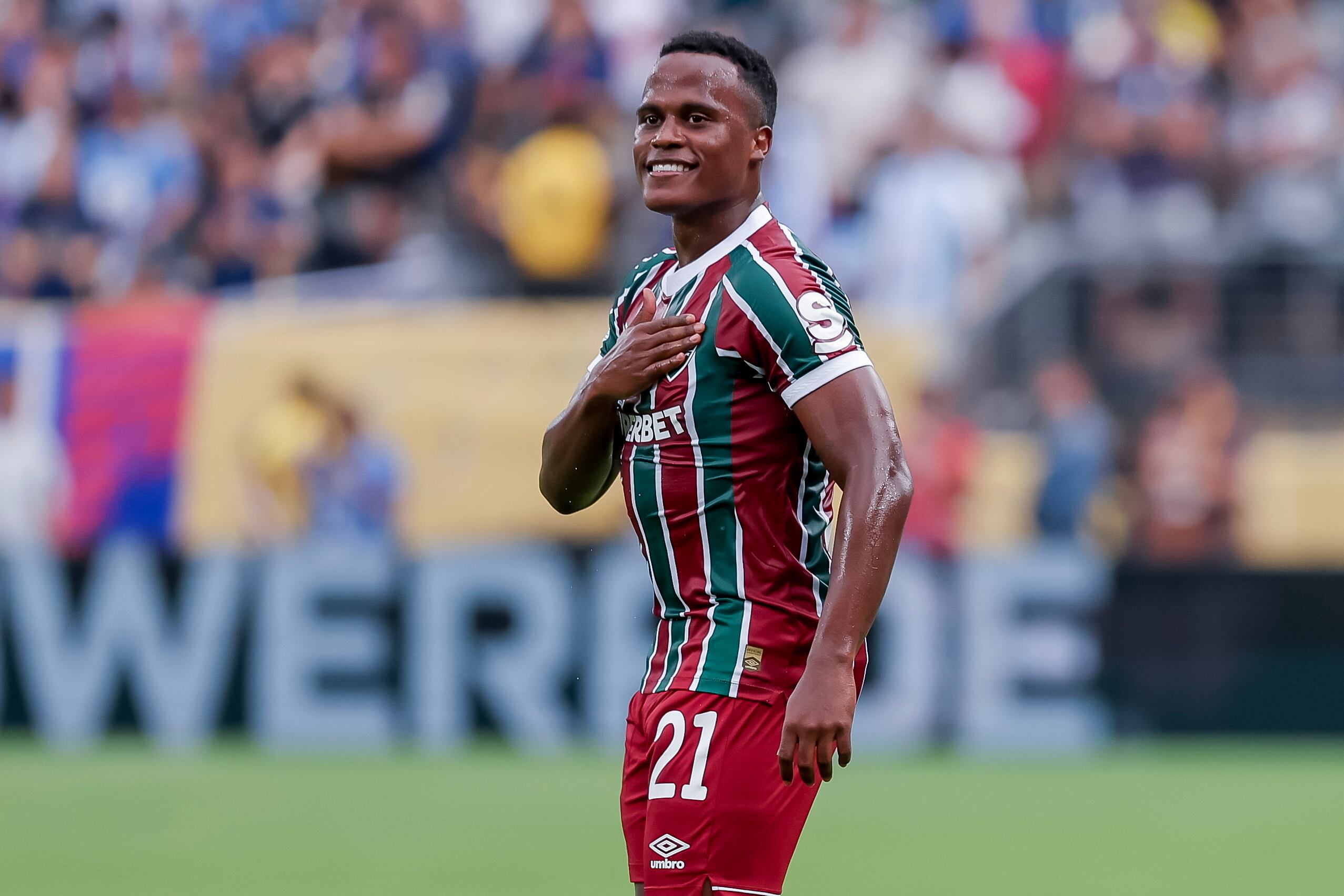 Jhon Arias marcó en la victoria del Fluminense ante Ulsan Hyundai en el Mundial de Fútbol. Foto: EFE/EPA/SARAH YENESEL
