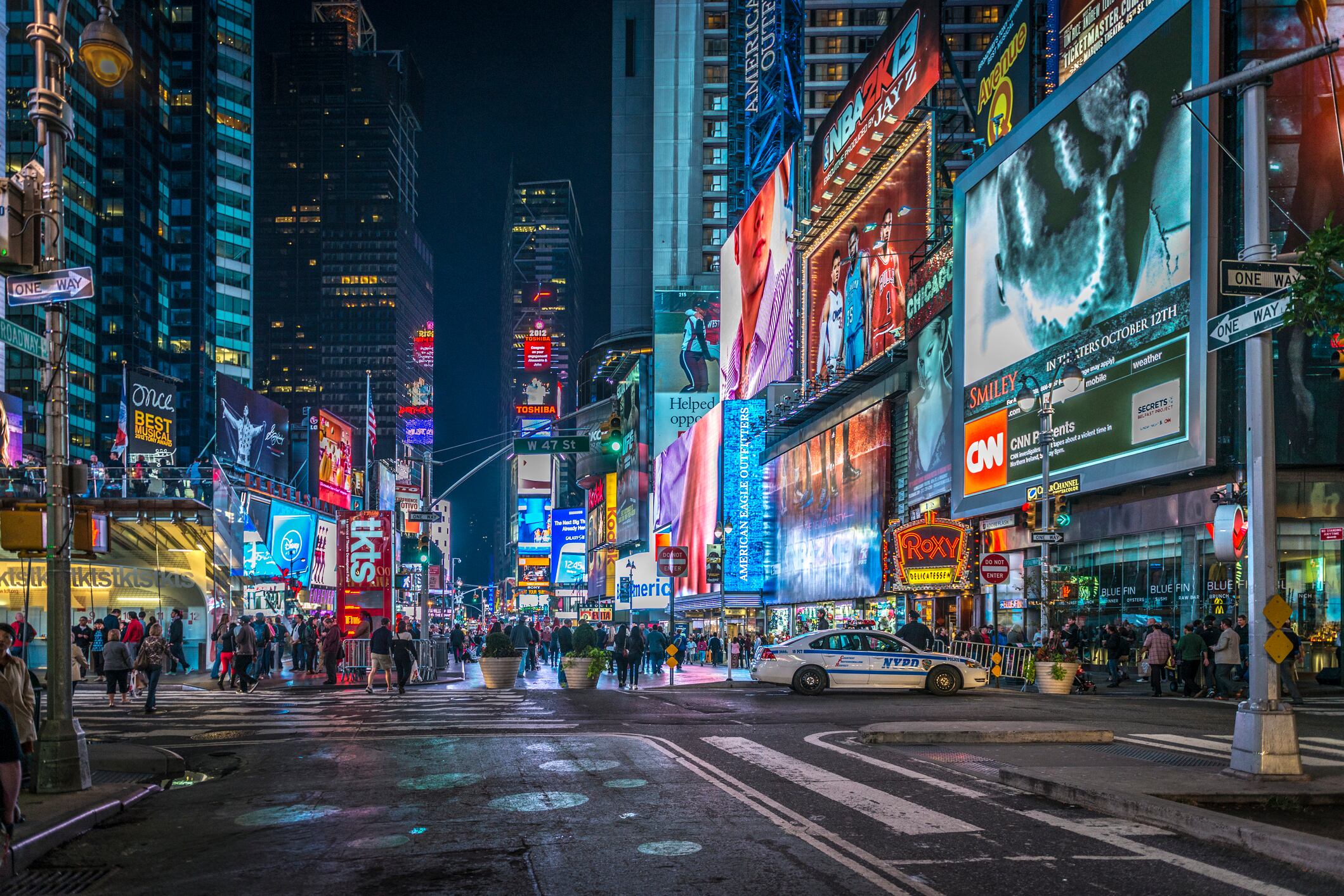 Time Square in New York city by night