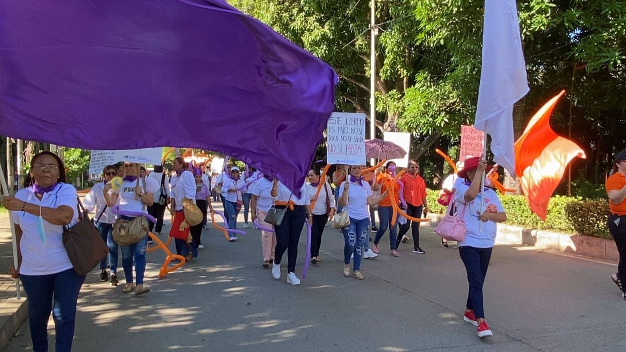Marcha de mujeres en Montería este 25 de noviembre. Foto: cortesía.