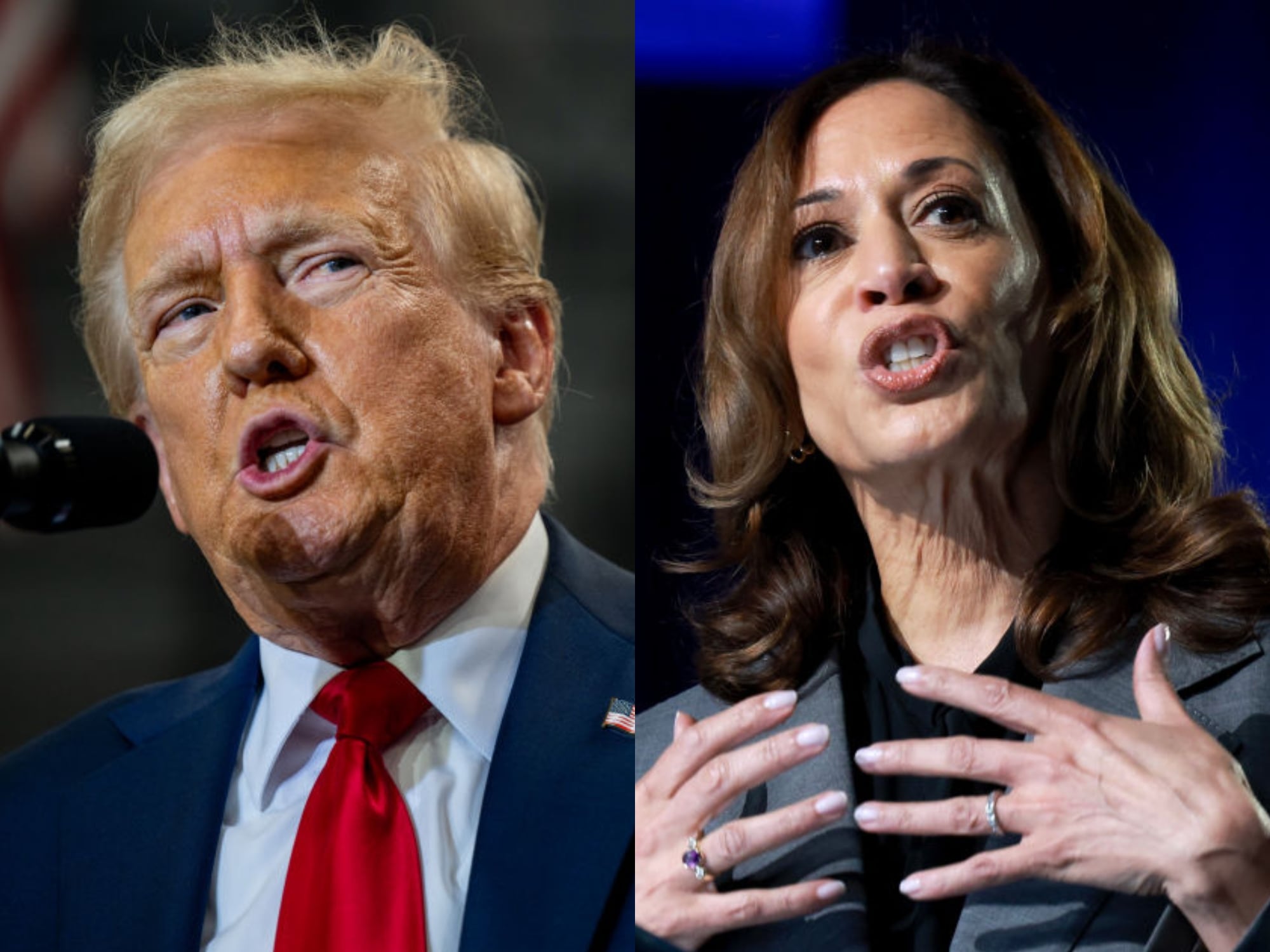 Donald Trump y Kamala Harris. I Fotos: Getty Images.