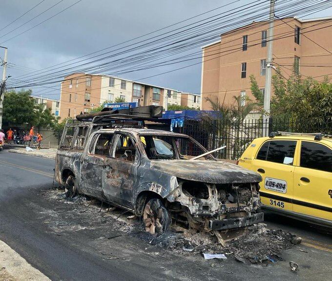 Vehículo incinerado