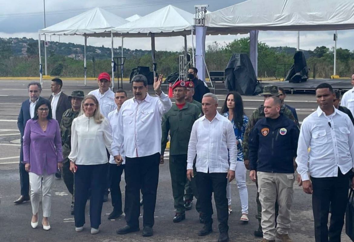Nicolás Maduro llegó a la frontera colombo-venezolana. Foto: W Radio.