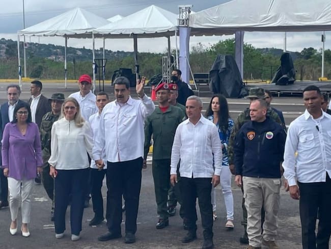 Nicolás Maduro llegó a la frontera colombo-venezolana. Foto: W Radio.