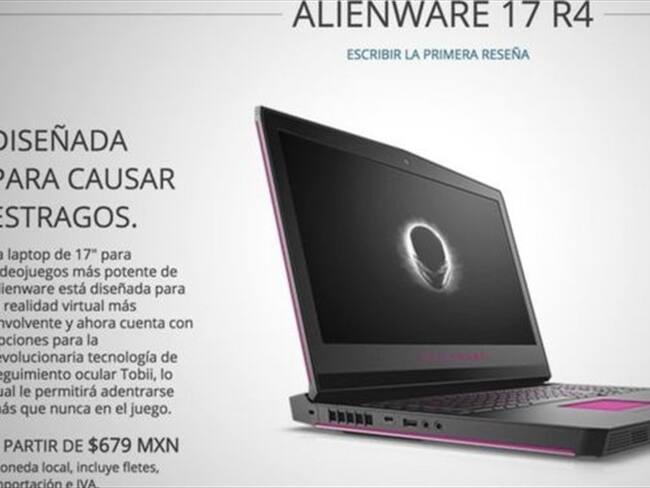 Dell ofreció gratis su computadora por error (a excepción de los gastos de envío). Foto: DELL, tomada de BBC Mundo.