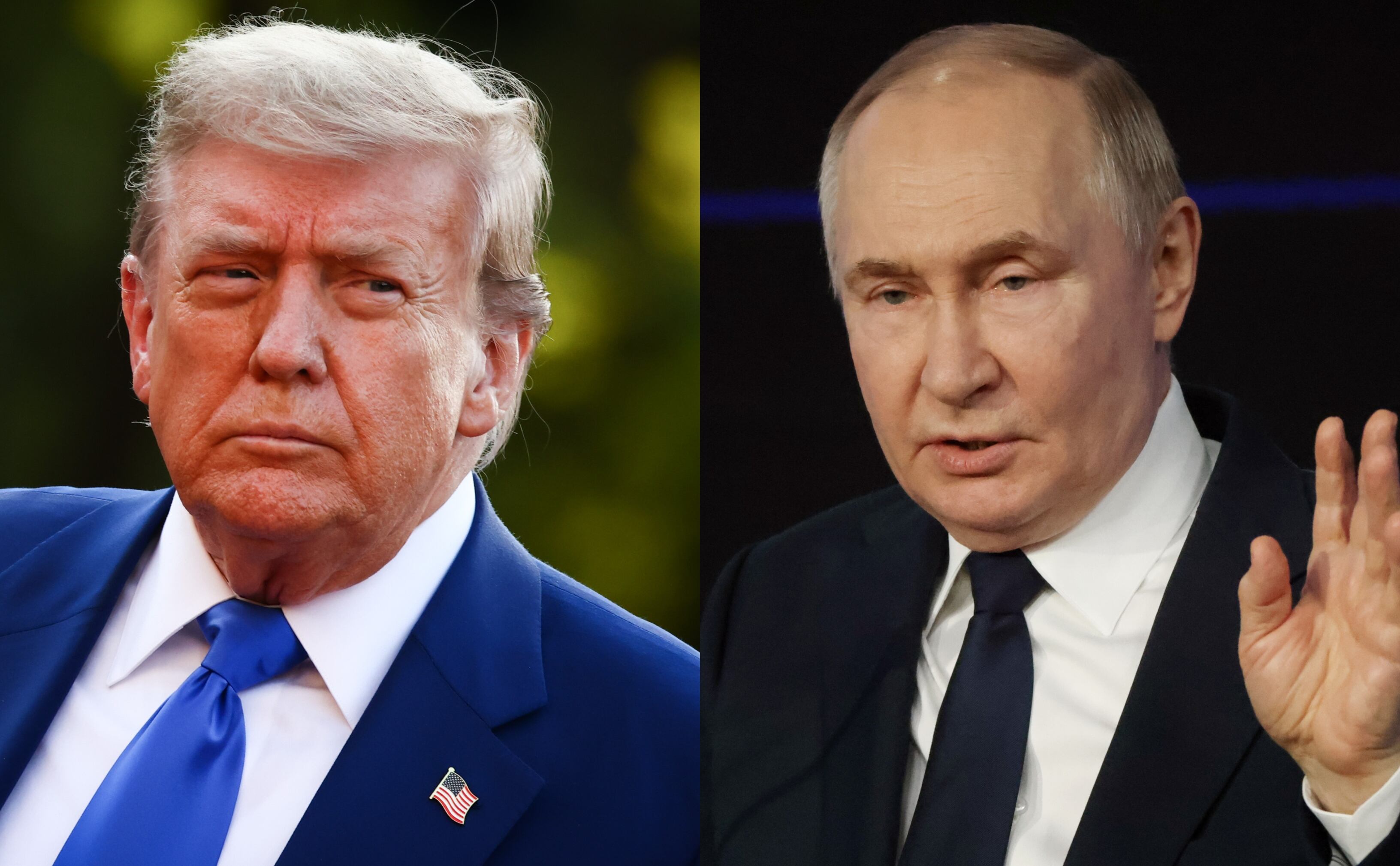 Donald Trump. FOTO: Beata Zawrzel/NurPhoto via Getty Images. // Vladimir Putin. FOTO: Contributor/Getty Images