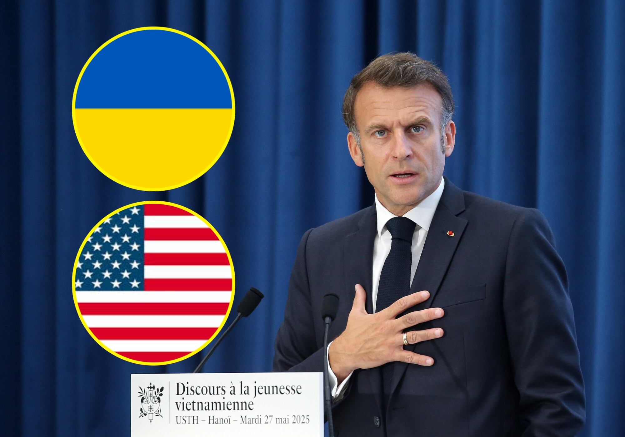 Macron dijo que Ucrania es un test de credibilidad para Estados Unidos. Foto: EFE.