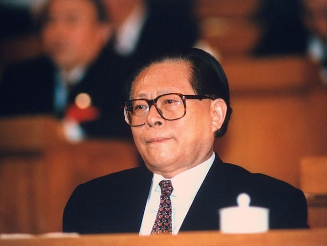 Communist Party Gen. Secy. Jiang Zemin during govt. mtg. (Photo by Forrest Anderson/Getty Images)