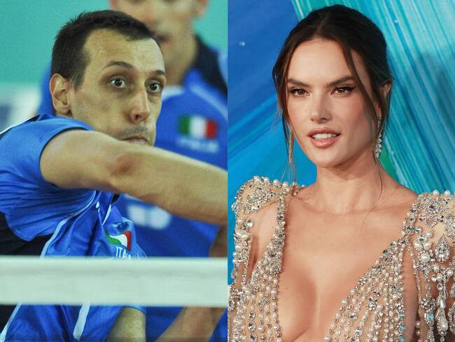 Jugador italiano de voleibol Roberto Cazzaniga y modelo brasileña Alessandra Ambrosio