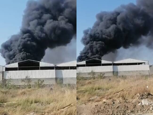Registran incendio en zona industrial de Barranquilla. Foto: Suministrada.