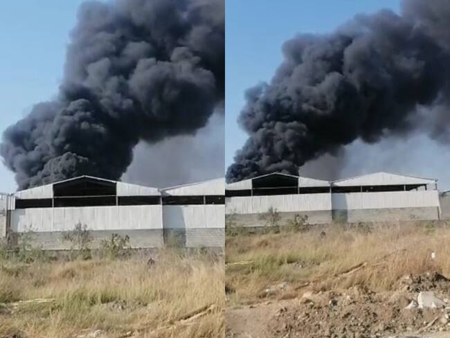 Registran incendio en zona industrial de Barranquilla. Foto: Suministrada.