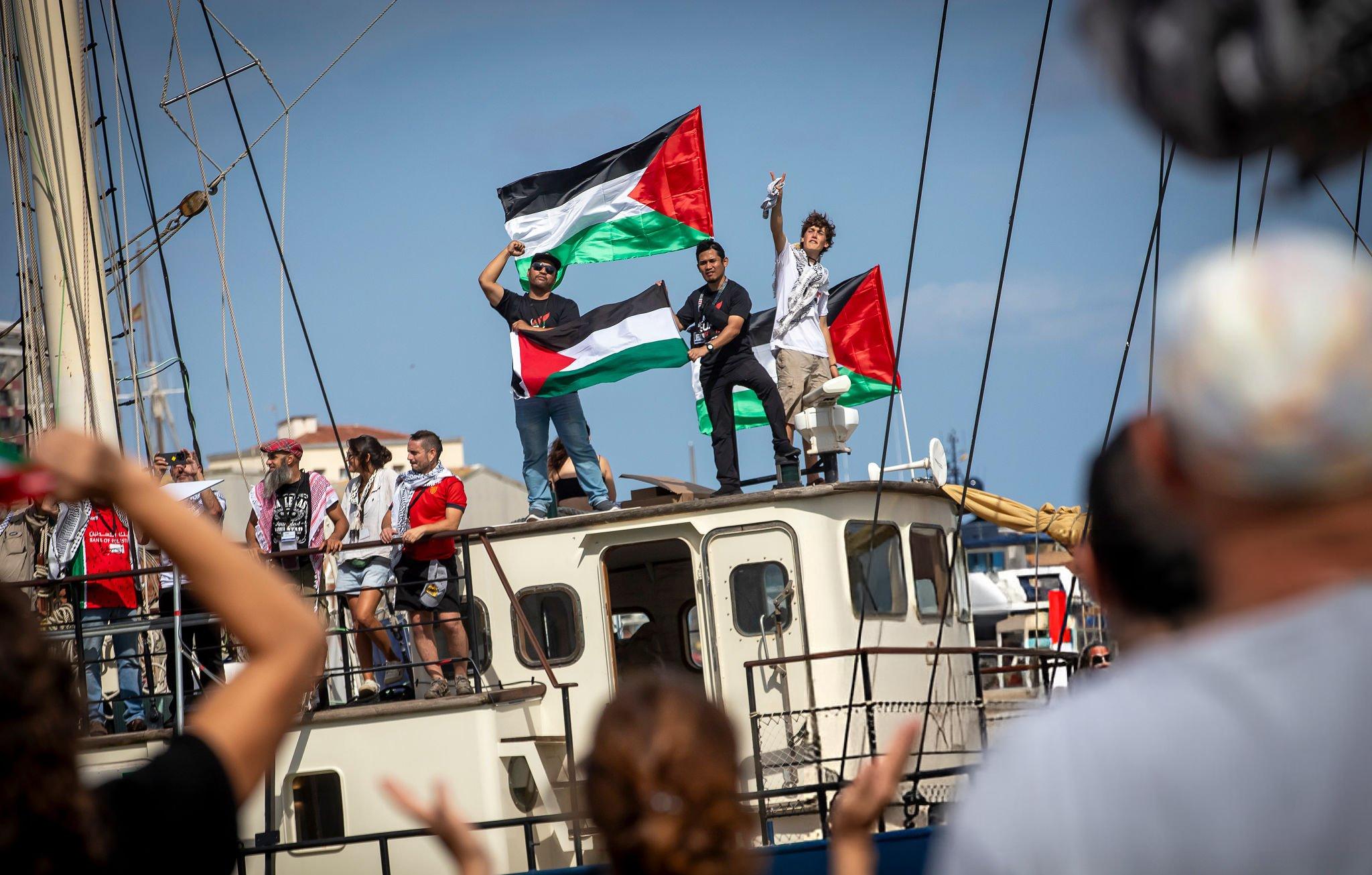 La flotilla global de Sumud. Foto: Albert Llop/Nurphoto a través de Getty Images