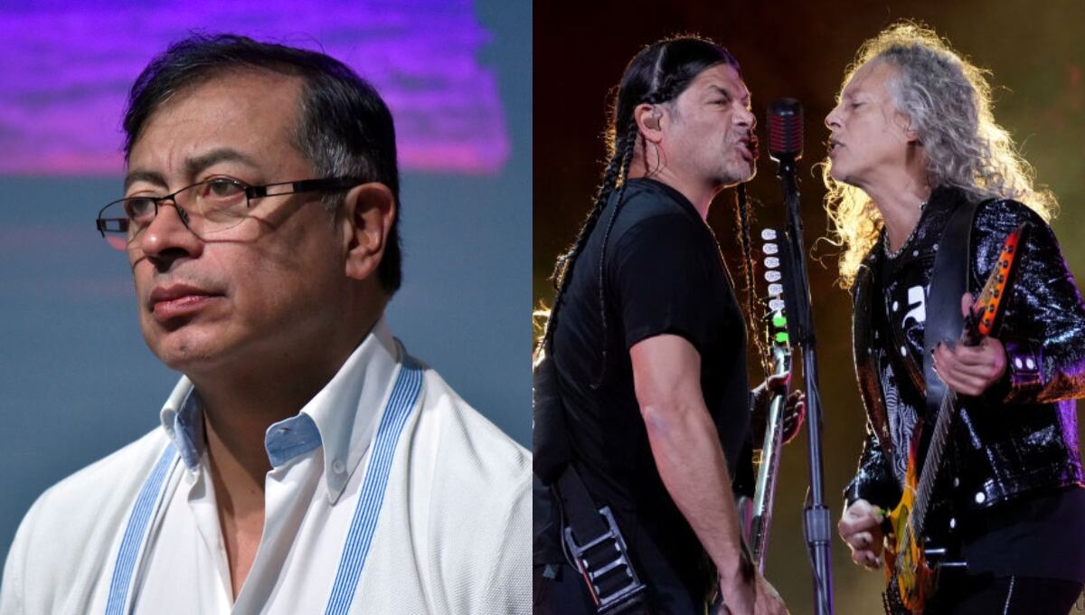 Presidente Gustavo Petro y Metallica. Fotos: GettyImages