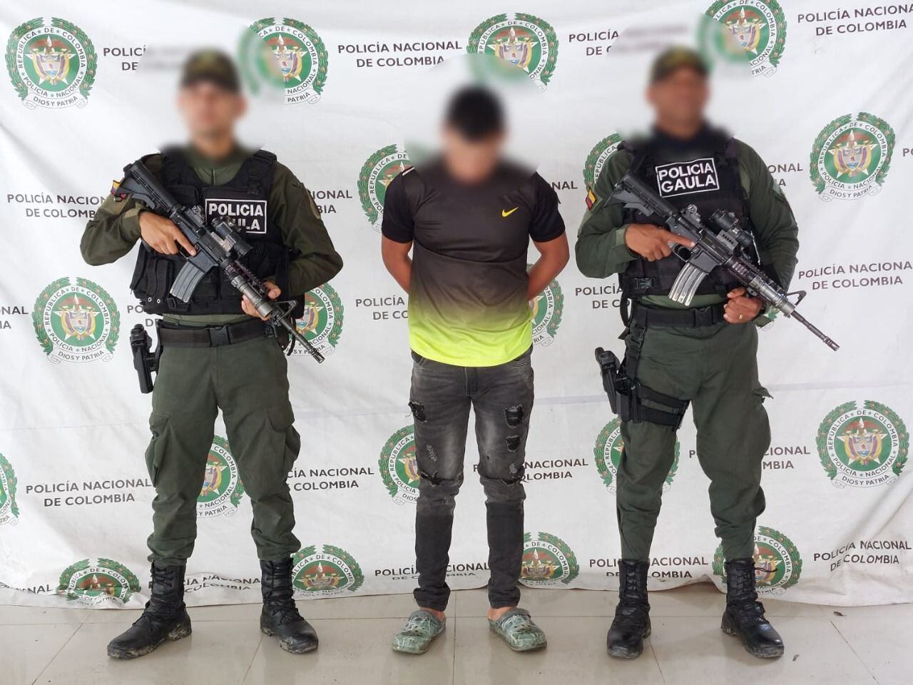Capturan a hombre señalado de lanzar granada contra Estación de Policía en Planeta Rica. Foto: cortesía Policía.