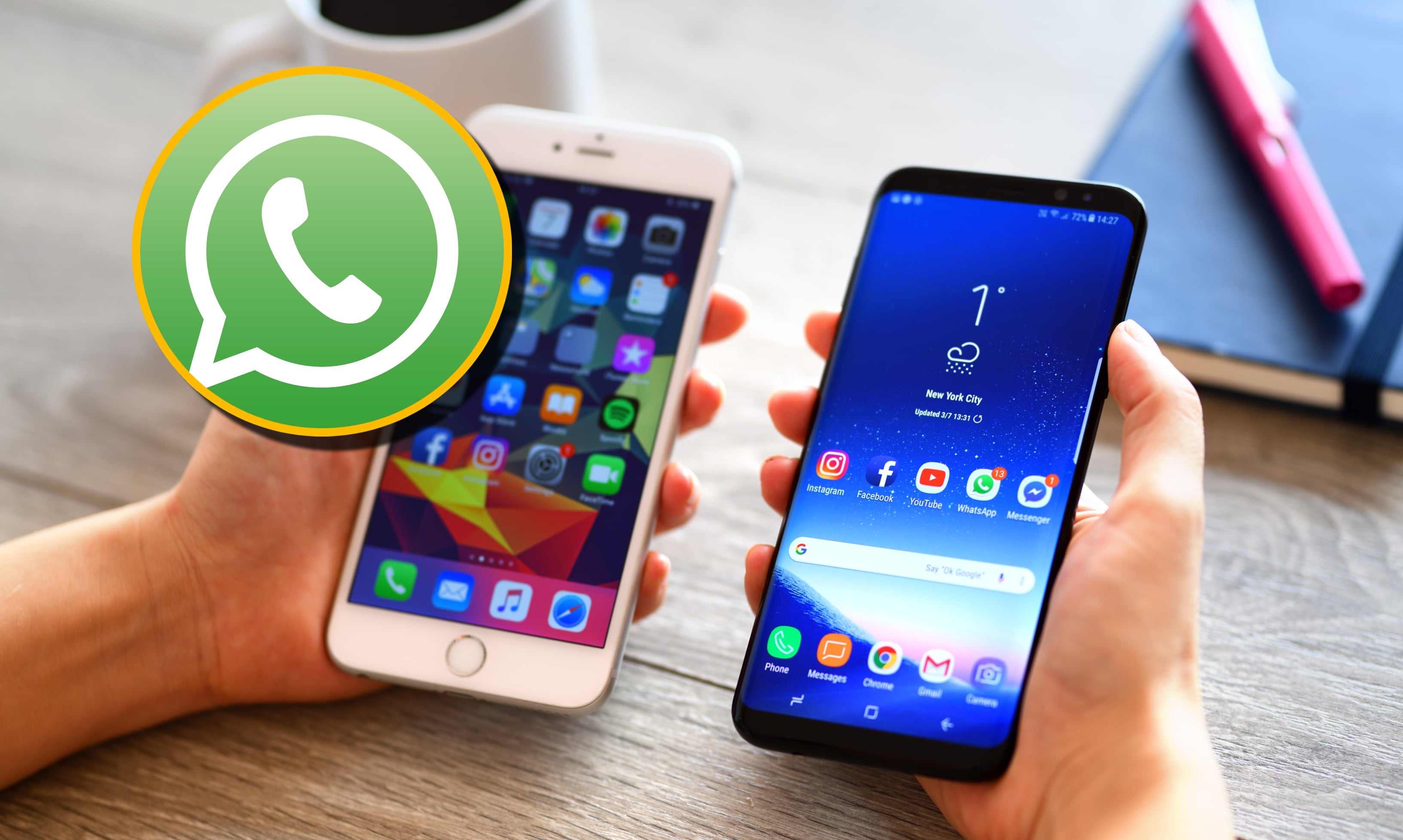 Referencia de dos celulares con WhatsApp. Foto: Gocus-Focus y Sanalrenk vía Getty Images.