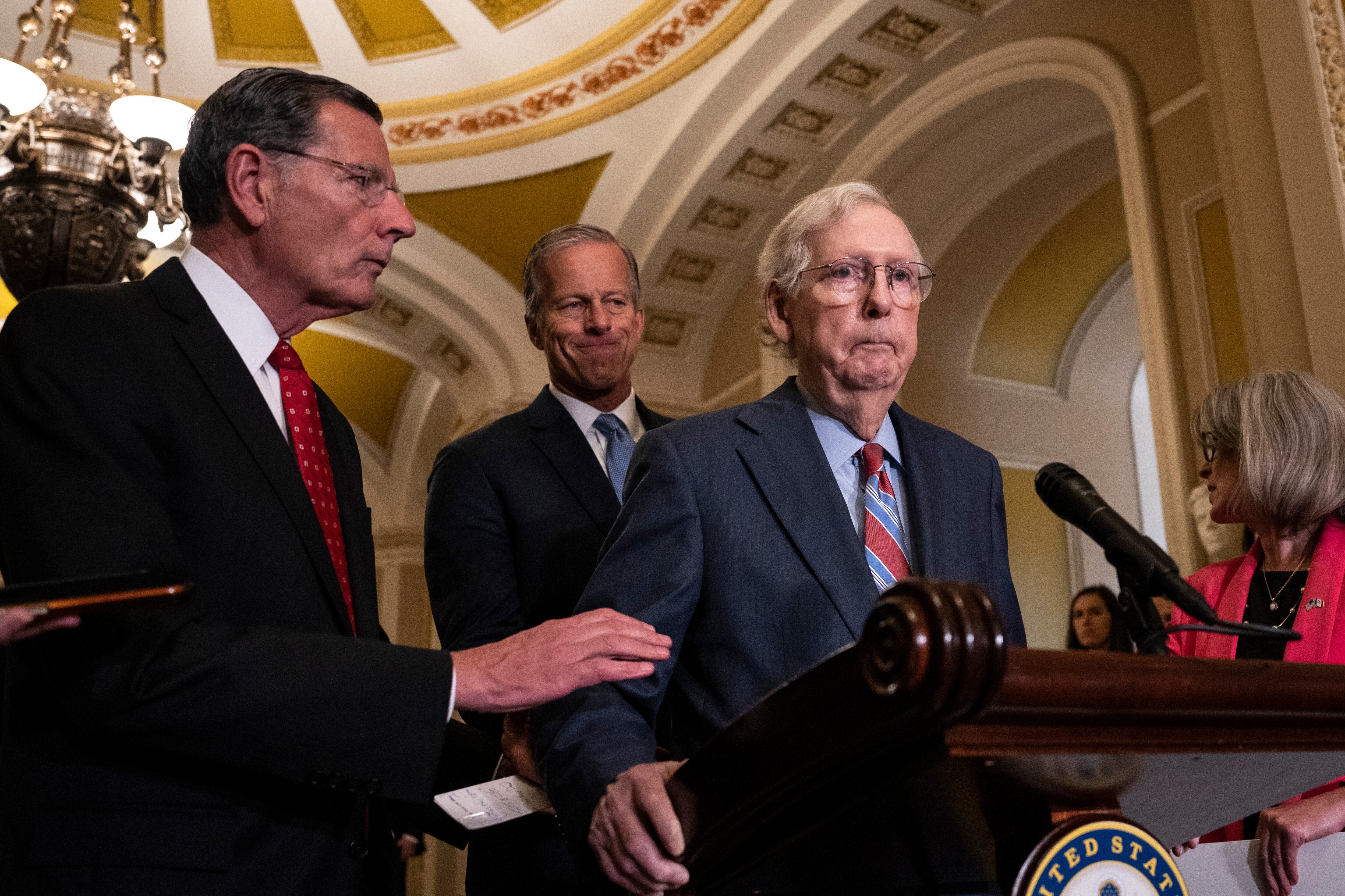 Mitch McConnell en conferencia | Foto: GettyImages
