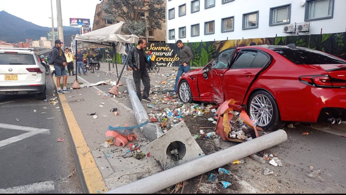 Video: Vehículo de alta gama se accidentó en el norte de Bogotá