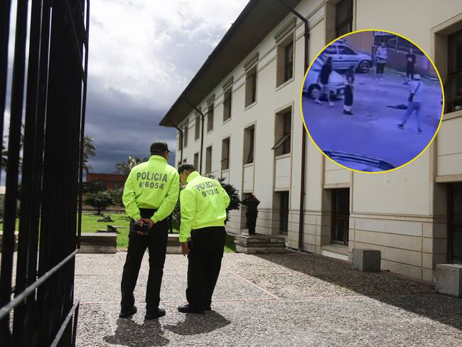 Imagen de Referencia de la Policía (Colprensa) y el momento del asesinato del joven Juan Felipe Rincón (Captura de pantalla)
