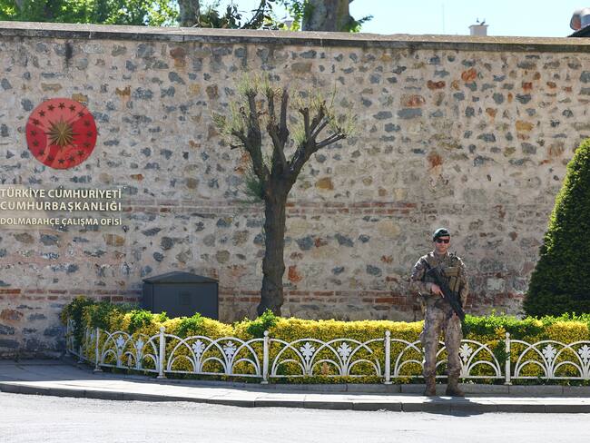 Oficina presidencial de Turquía en Estambul, donde delegaciones de Ucrania y Rusia han llegado para llevar a cabo las negociaciones de paz. FOTO: EFE/EPA/TOLGA BOZOGLU