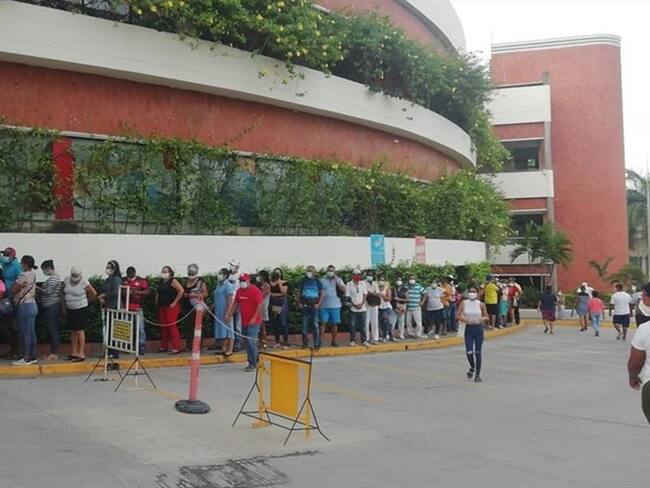 Así se veía desde tempranos horas de este miércoles el centro comercial La Plazuela, en el sur de Cartagena. Foto: Cortesía