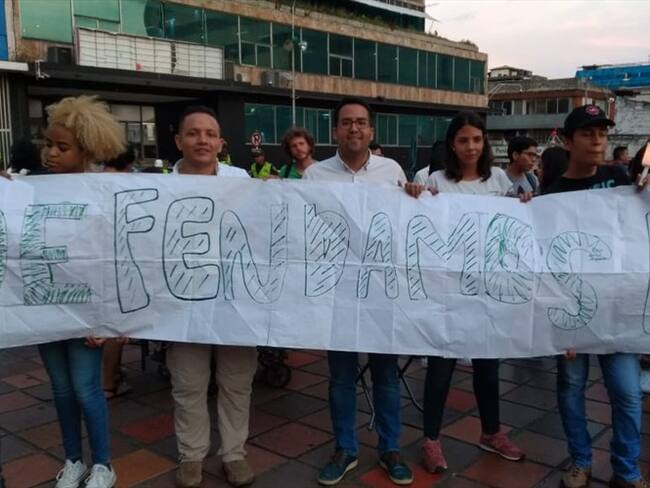 Realizan plantón en Cali en defensa de la Justicia Especial para la Paz. Foto: Erika Rebolledo