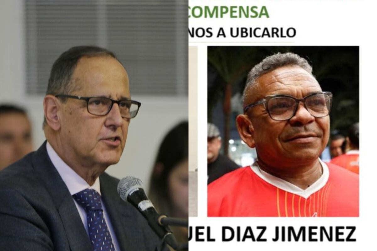 Collage Juan Camilo Restrepo, imagen de recompensa por información del paradero de Luis Manuel Díaz, padre del futbolista Luis Díaz. Fotos: Colprensa / Policía