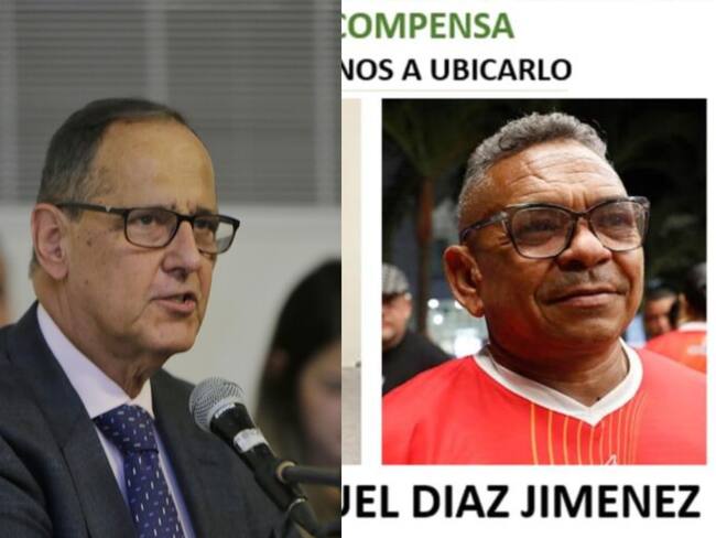 Collage Juan Camilo Restrepo, imagen de recompensa por información del paradero de Luis Manuel Díaz, padre del futbolista Luis Díaz. Fotos: Colprensa / Policía