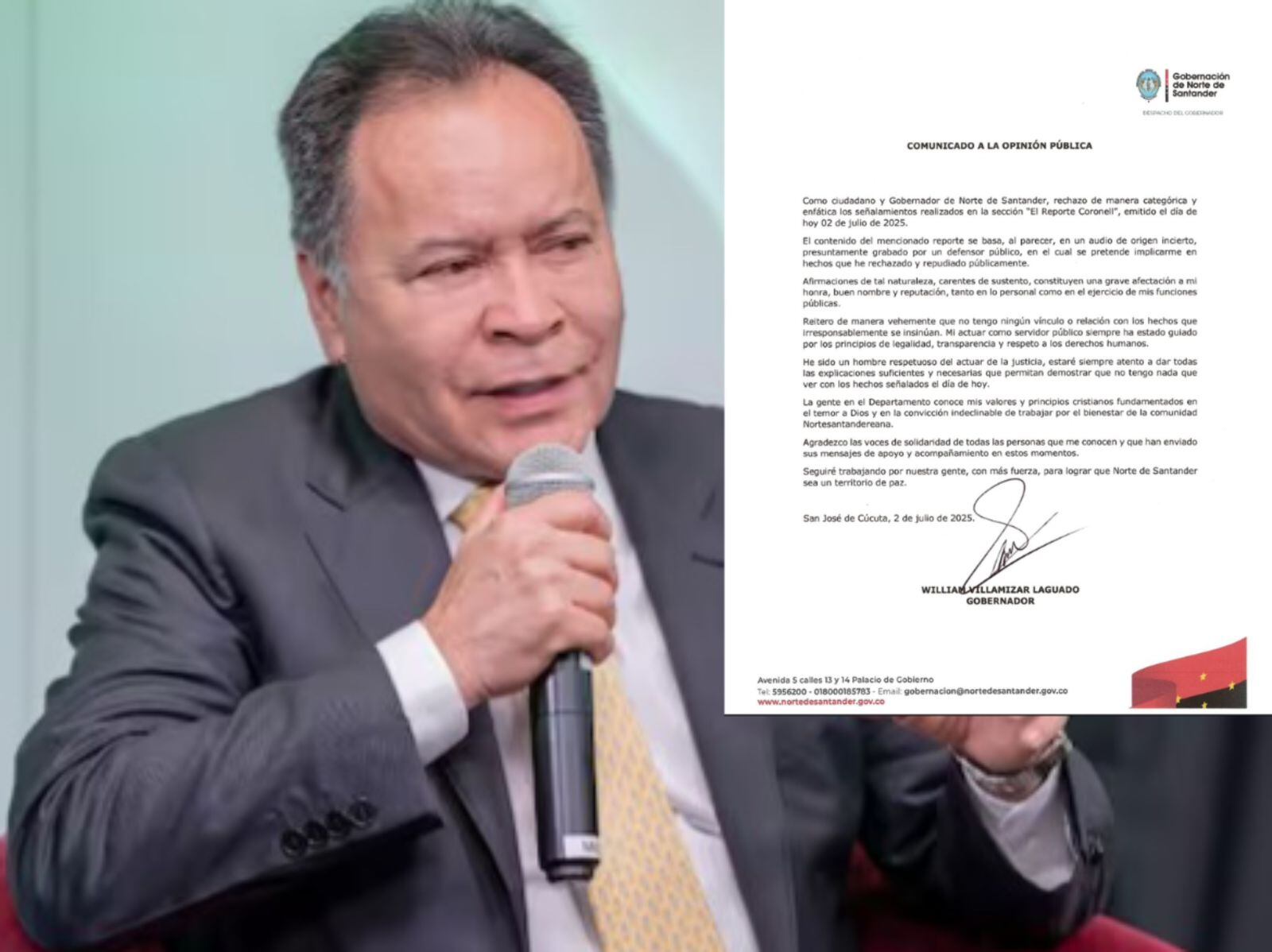 William Villamizar, Gobernador de Norte de Santander. / Foto: Prisa Media.