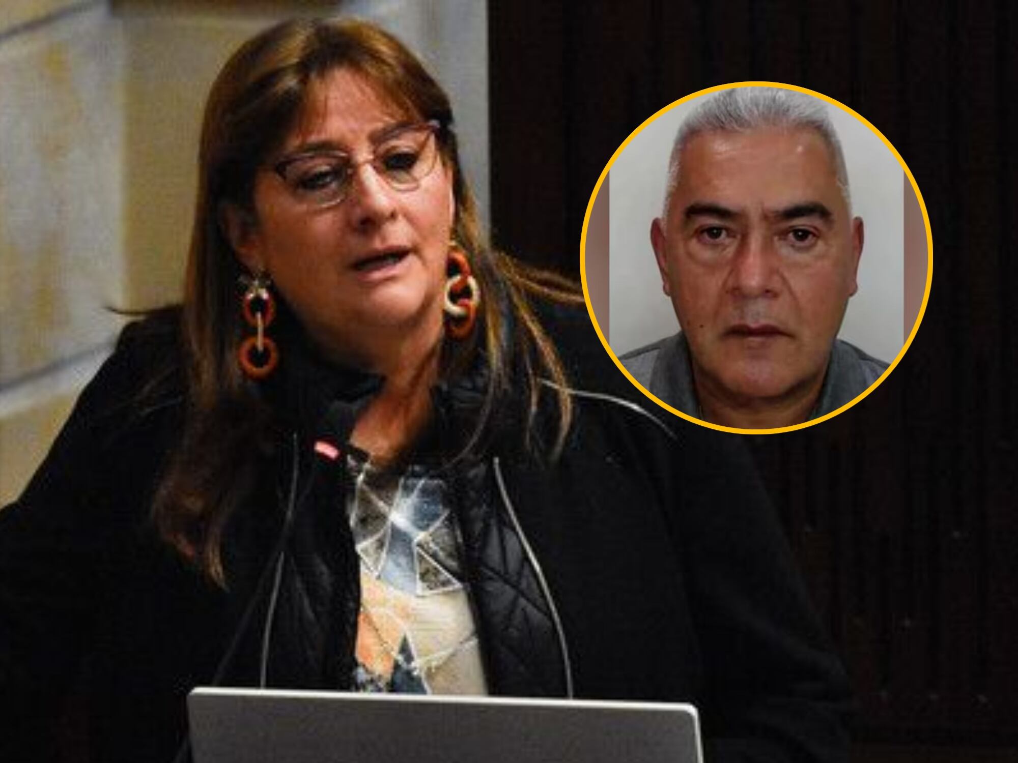 Ángela María Buitrago, ministra de Justicia y alias 'Papá Pitufo'. Fotos: Colprensa y suministrada.