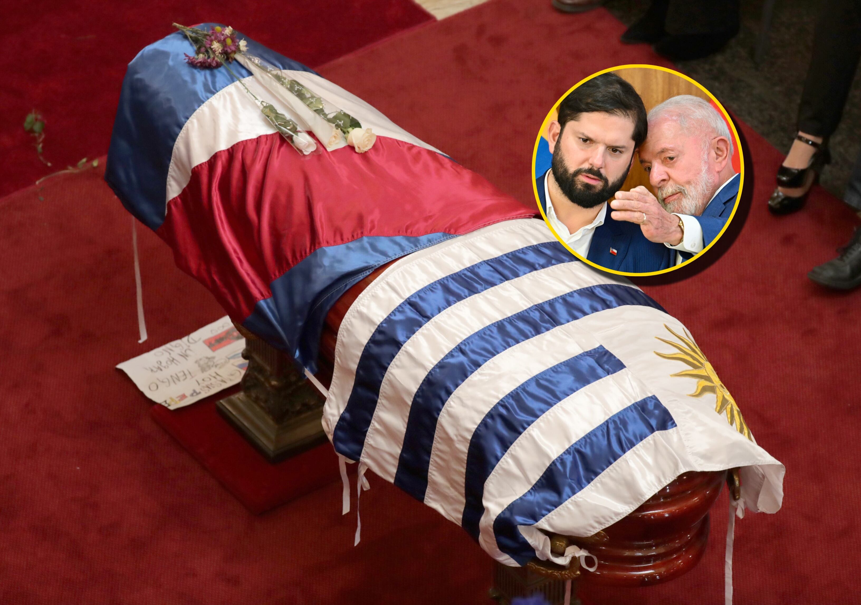 Ceremonia de despedida de 'Pepe' Mujica y Luiz Inácio Lula da Silva y Gabriel Boric. Foto: EFE/Raúl Martínez/ EVARISTO SA/AFP via Getty Images.