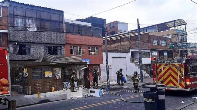 Explosión dentro de un expendio de Gas Licuado de Petróleo. Foto: Cortesía Bomberos de Bogotá