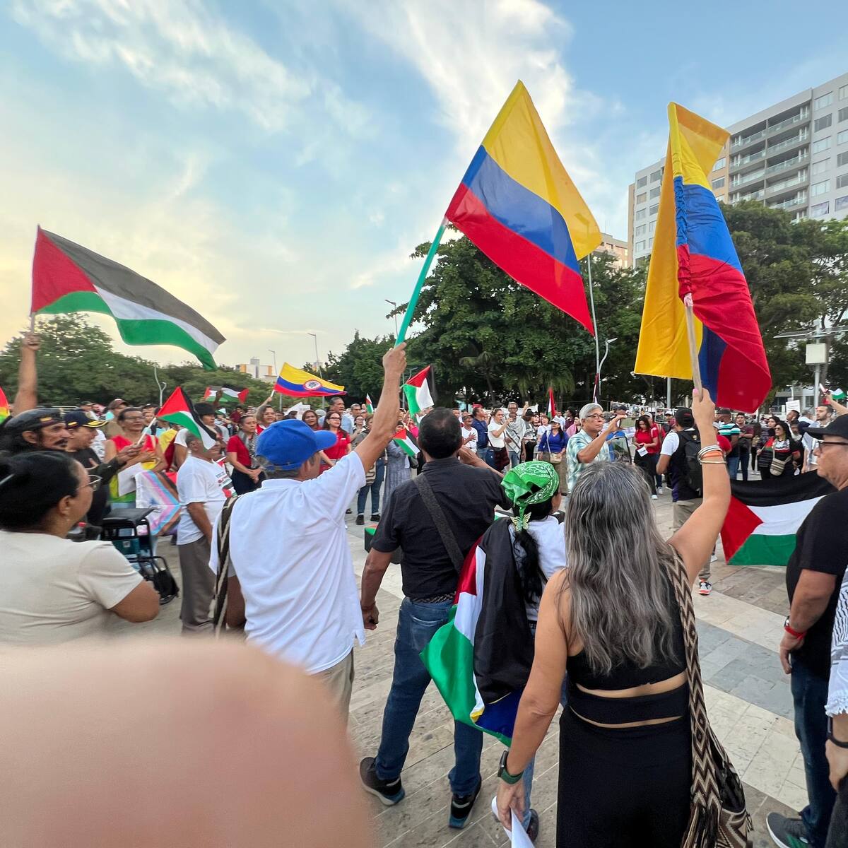 Centrales obreras lideraron plantón en Barranquilla en apoyo a Palestina