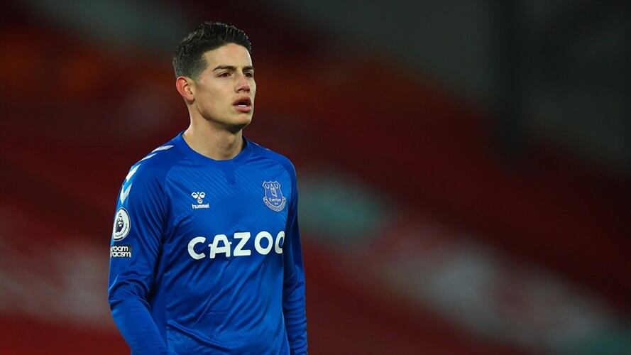 James Rodríguez no jugará ante el Burnley por lesión. Foto: Robbie Jay Barratt - AMA/Getty Images