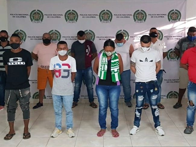 Capturan a 18 presuntos extorsionistas del Clan del Golfo en Córdoba. Foto: Cortesía Prensa Policía