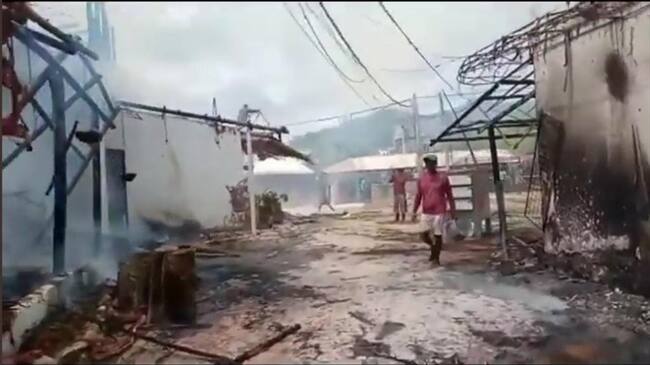 Incendio en Buritaca fue liquidado y dejan pérdidas millonarias. Foto: Cortesía