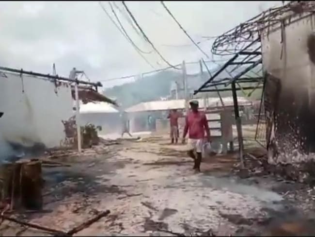 Incendio en Buritaca fue liquidado y dejan  pérdidas millonarias. Foto: Cortesía