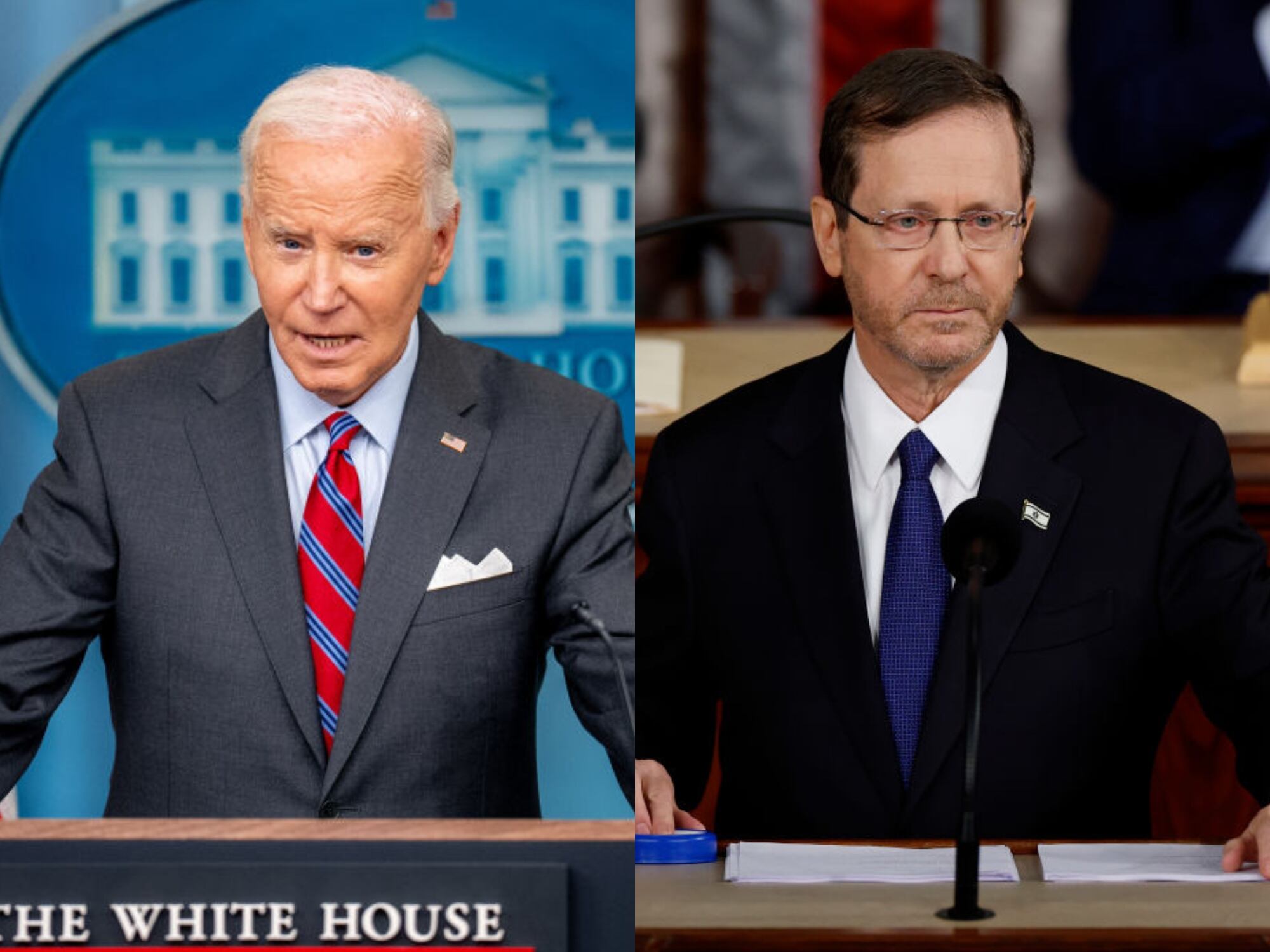 Joe Biden y Isaac Herzog. I Fotos: Getty Images.