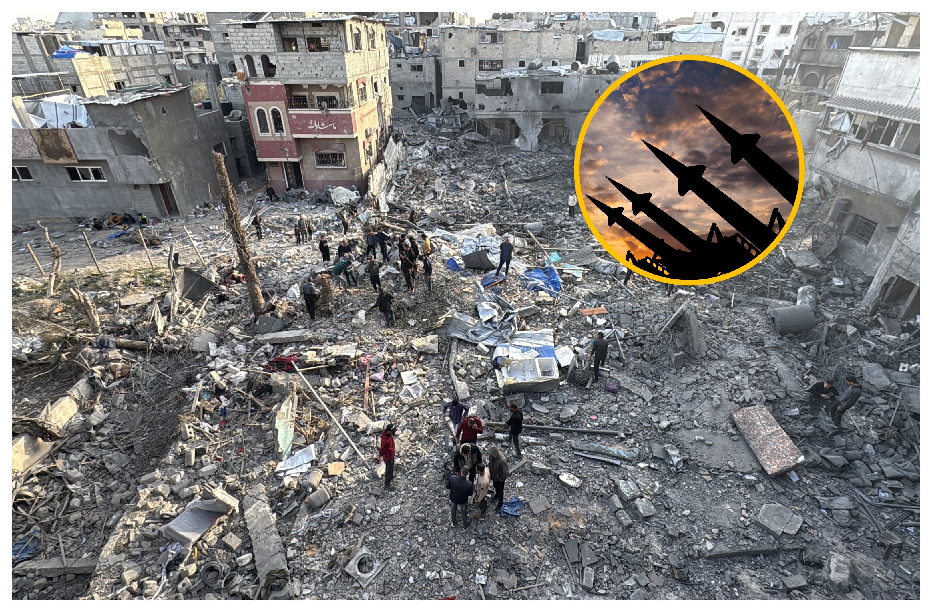 Conflicto entre Israel y Gaza. Foto: Hamza Z. H. Qraiqea/Anadolu via Getty Images.