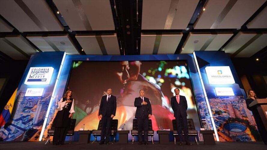 Alrededor de 600 inversionistas internacionales se dan cita en Bogotá, en el Colombia Investment Summit. Foto: Agencia Anadolu