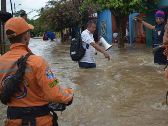 Las fuertes precipitaciones provocaron la creciente súbita del río Fundación en el norte del Magdalena. Foto: Alcaldía de Aracataca y Defensa Civil