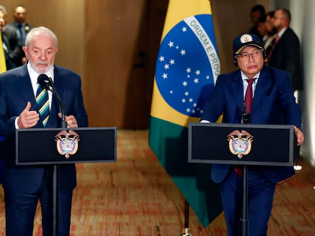 Declaración conjunta del presidente de Brasil, Lula da Silva, y el presidente colombiano, Gustavo Petro, en Bogotá en 2024. EFE/ Mauricio Dueñas Castañeda