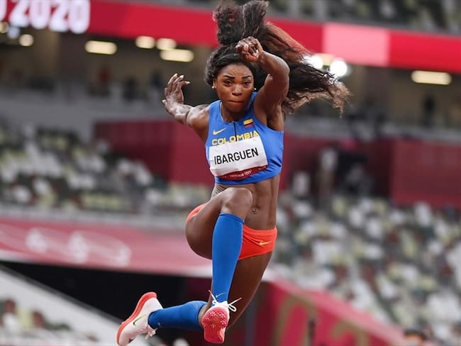 Caterine Ibargüen, atleta de salto triple colombiana en los Juegos Olímpicos de Tokio 2020. Foto: Matthias Hangst/Getty Images