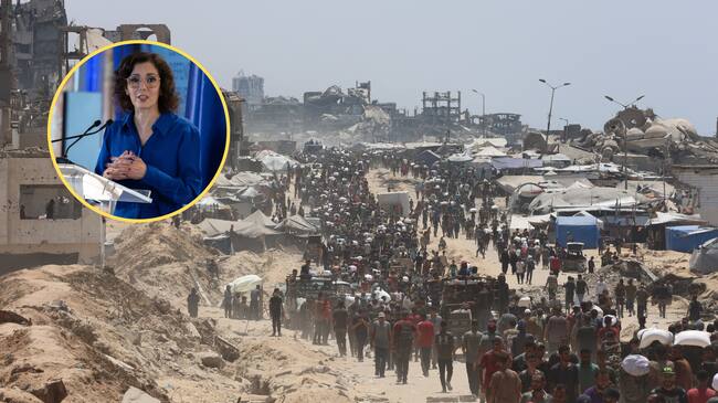 Gaza y Hadja Lahbib. Fotos: Getty Images.