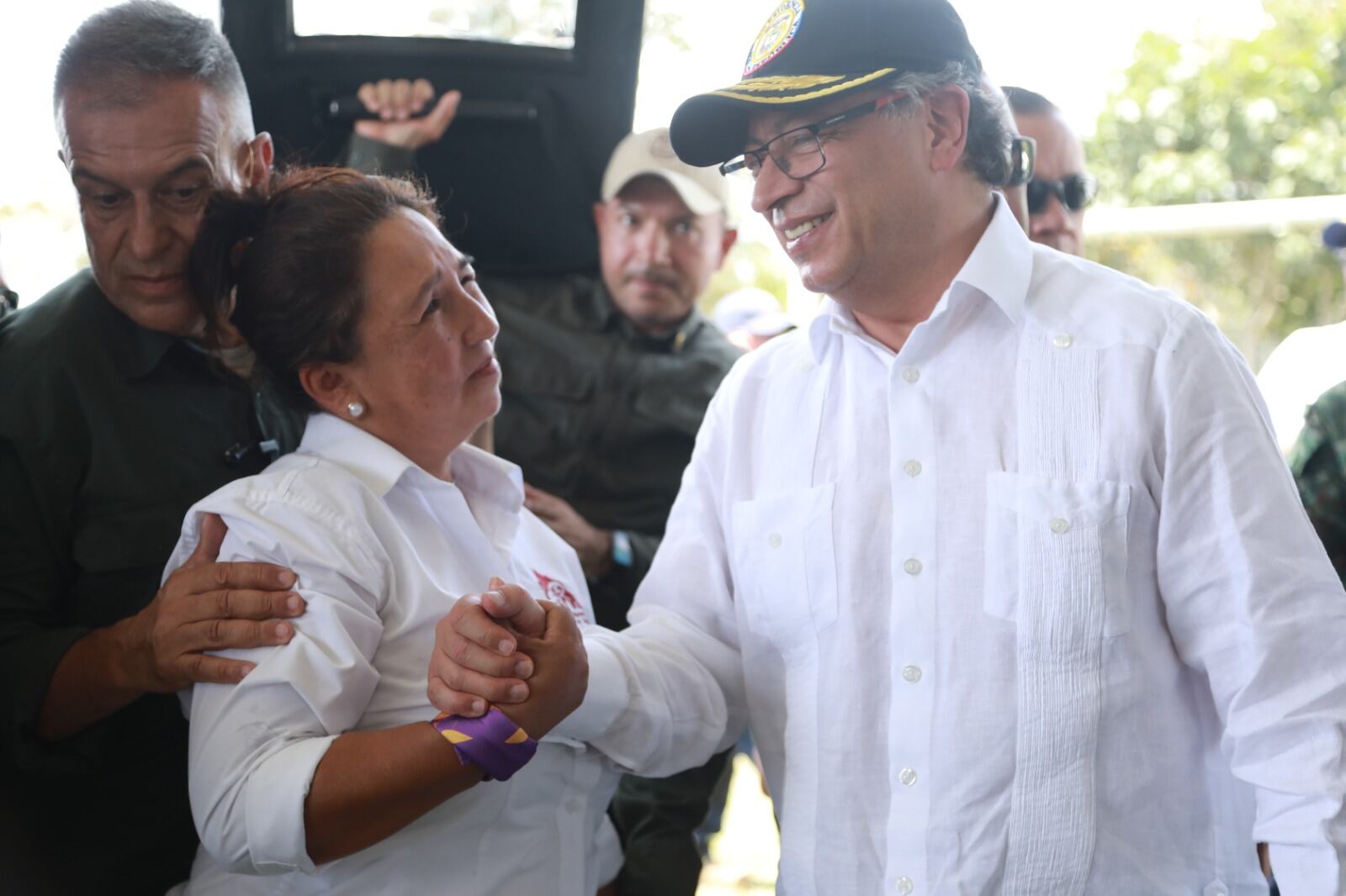 Presidente Gustavo Petro fue recibido por la comunidad de El Tambo, Cauca. Foto: Presidencia de Colombia.