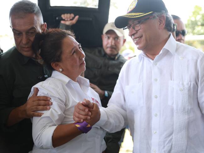 Presidente Gustavo Petro fue recibido por la comunidad de El Tambo, Cauca. Foto: Presidencia de Colombia.