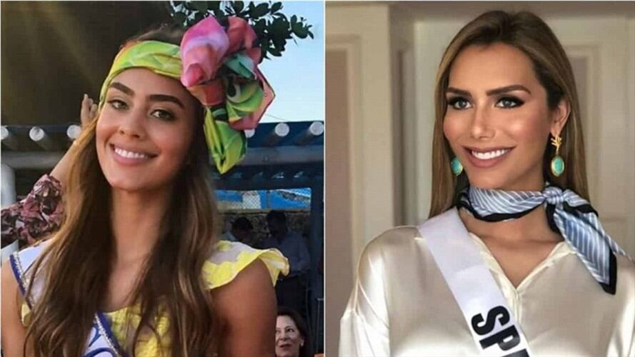 La esperada foto entre Miss Colombia y Miss España. Foto: Twitter