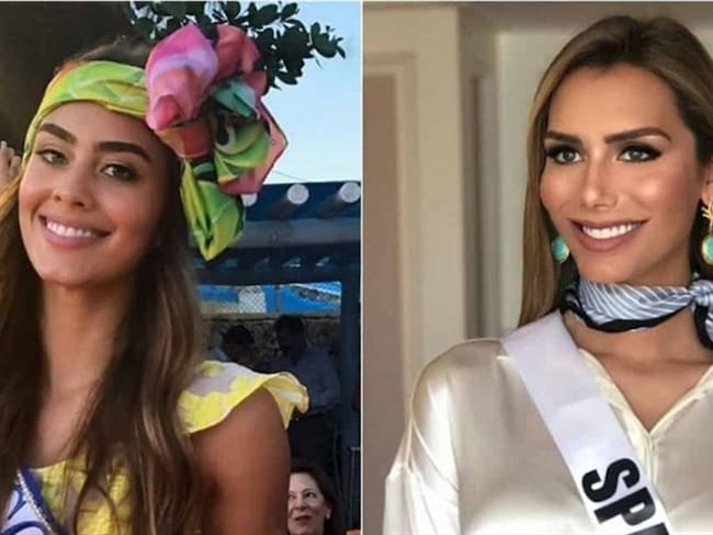 La esperada foto entre Miss Colombia y Miss España. Foto: Twitter