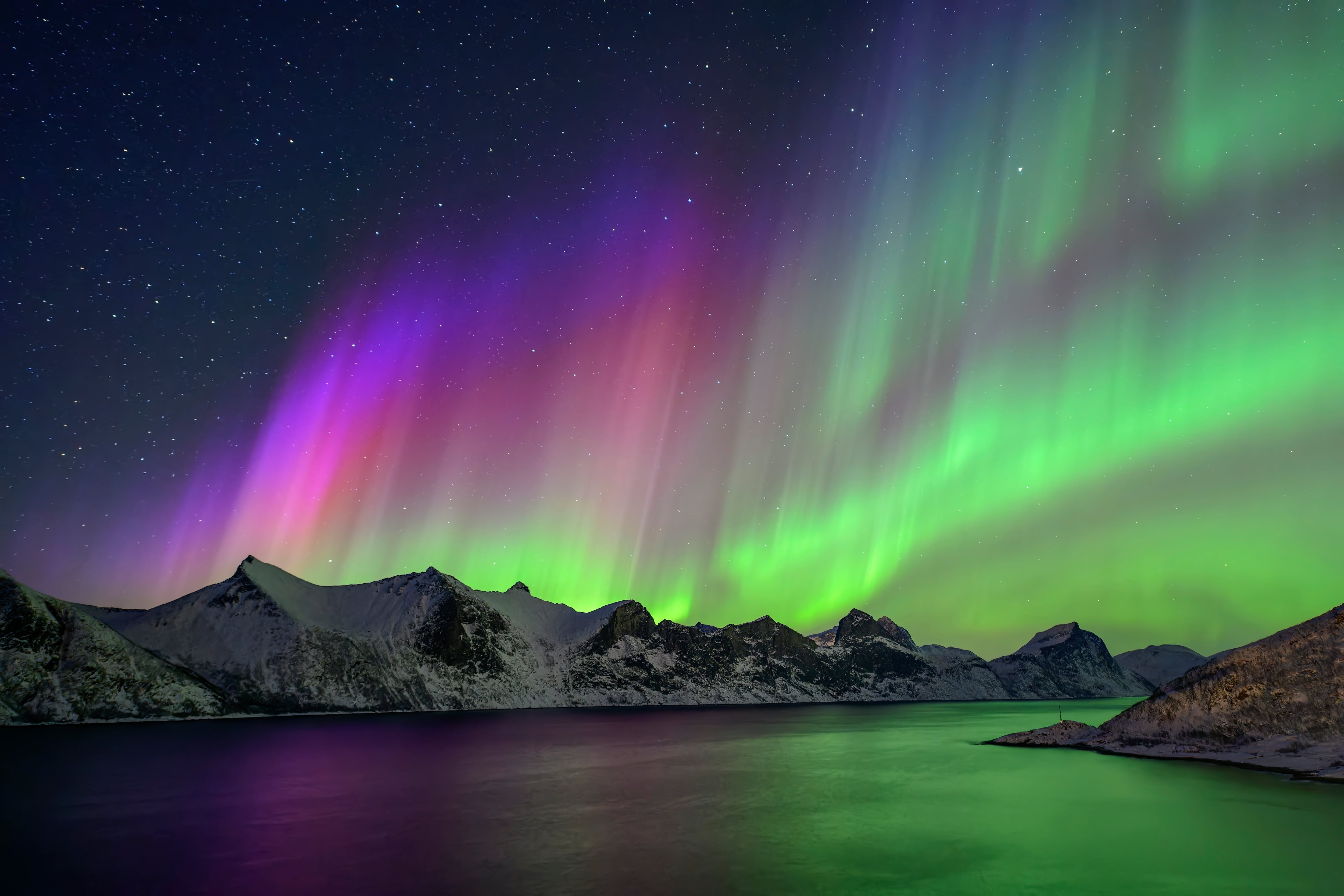 Aurora boreal en Noruega, Troms. Getty Images